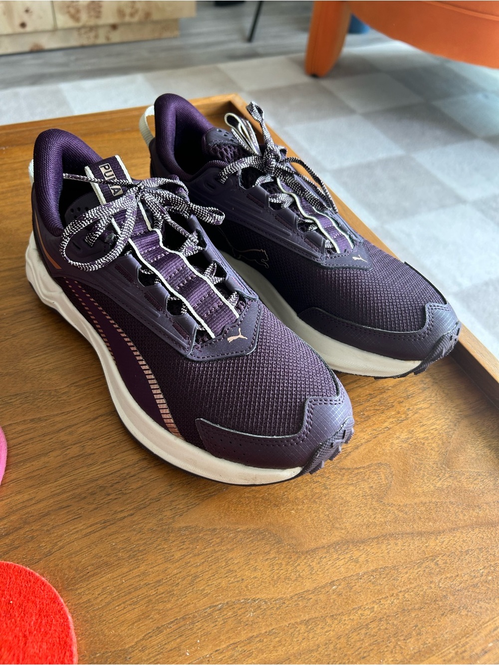 Puma Purple Athletic Sneakers with White Sole